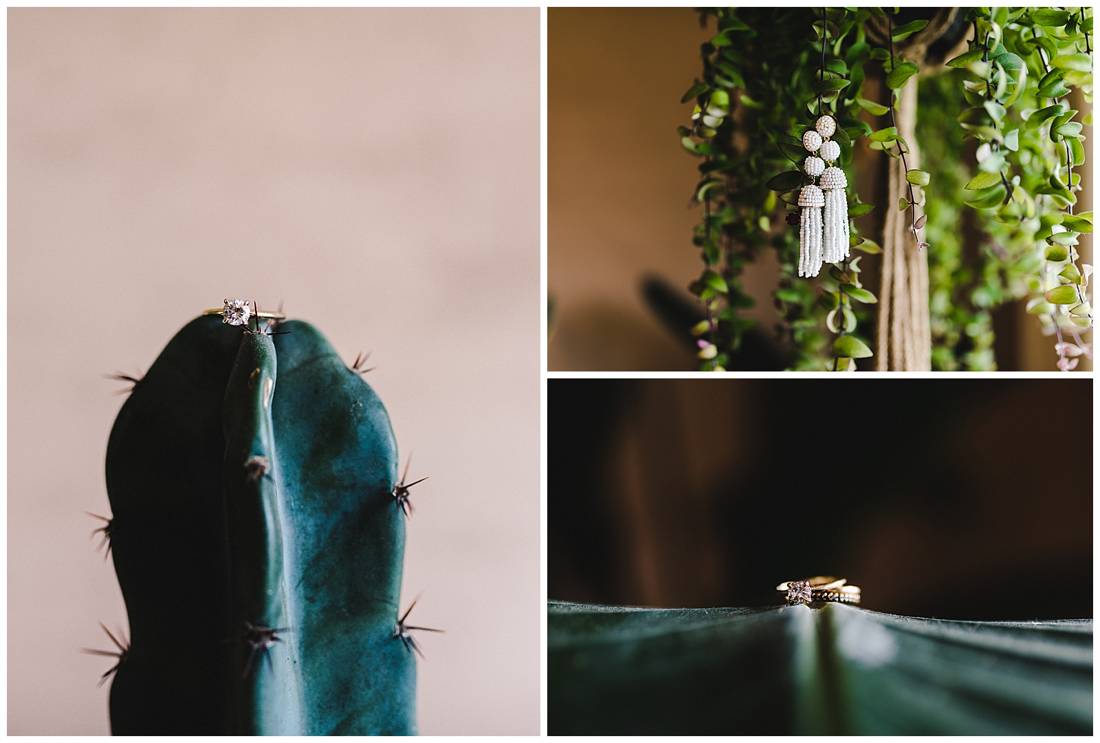 These modern boho wedding details combined with this botanical, succulent and cactus backdrop were to die for