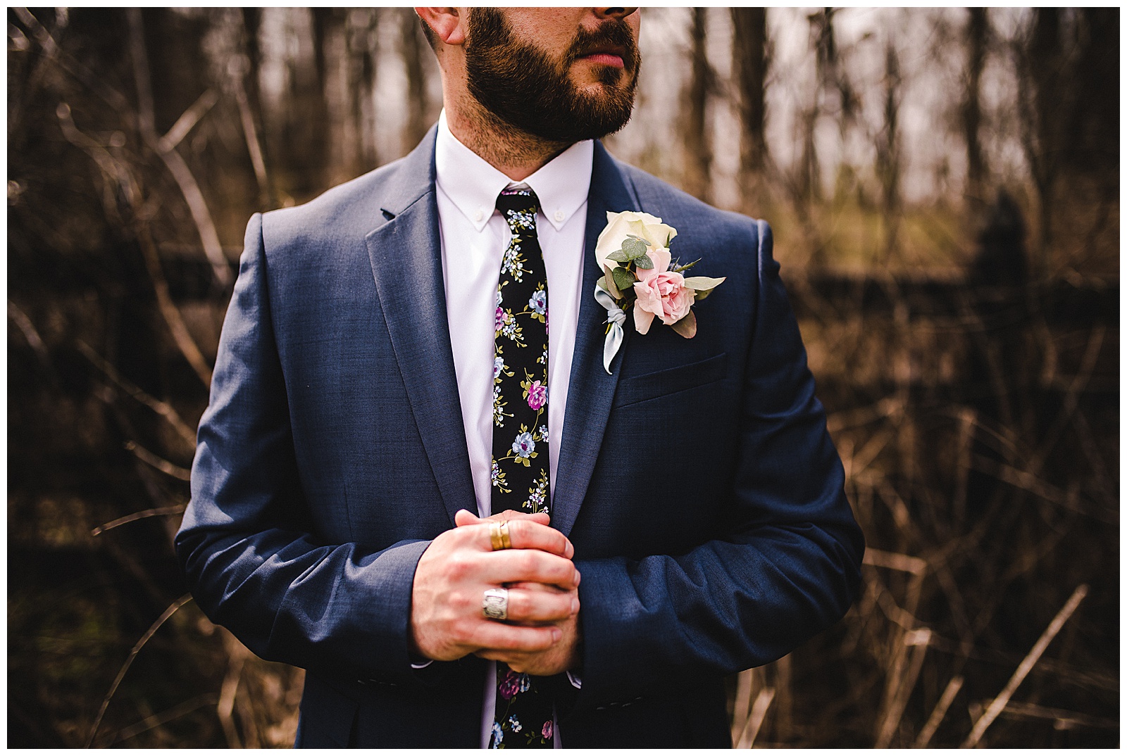 Boho chic details for the groomsman on the wedding day. 